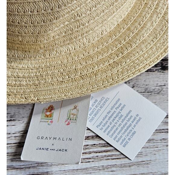 Gray Malin x Janie and Jack Straw Boater Hat New sz 6-8 - Picture 4 of 4